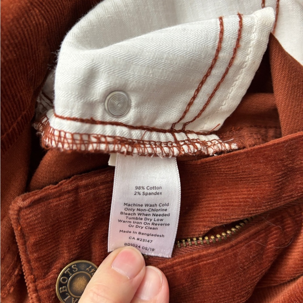 Talbots Burnt Orange Corduroy Jean Pants - Picture 4 of 5